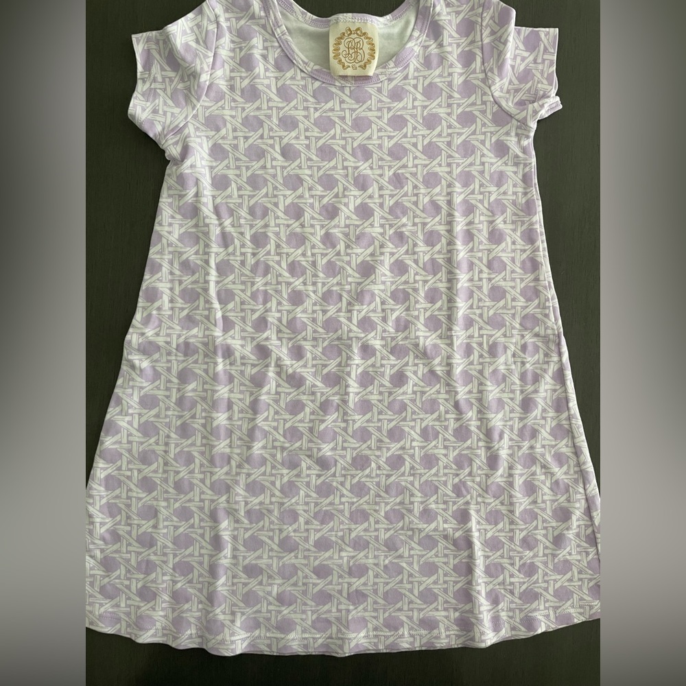 The Beaufort Bonnet Co Polly Play Dress purple bamboo lattice print 7/like new